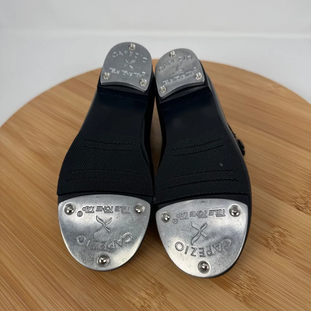 Capezio Black Patent Tap Shoes Kids Size 11 N‎ Toddler Mary Jane Strap